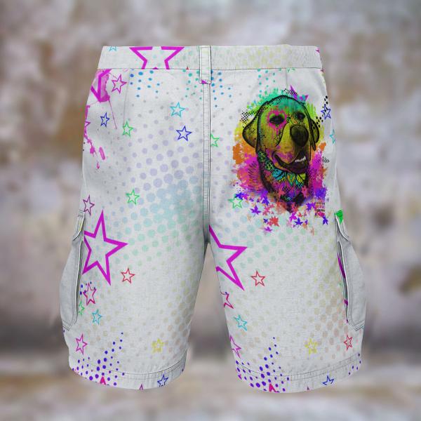 Cargohose mit Leo - Hose, lang oder kurz, bunt, 100% Polyester, Grösse S-5XL, fester Stoff, Normale Passform, Mischling, Mix, Labrador, Labbi